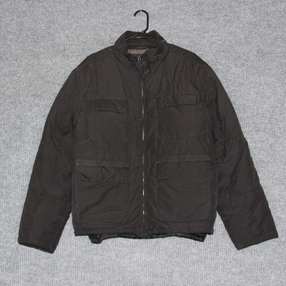 Nautica Jeans Co Mens XL TG Black Quilted Utility‎ Jacket Puffer Coat